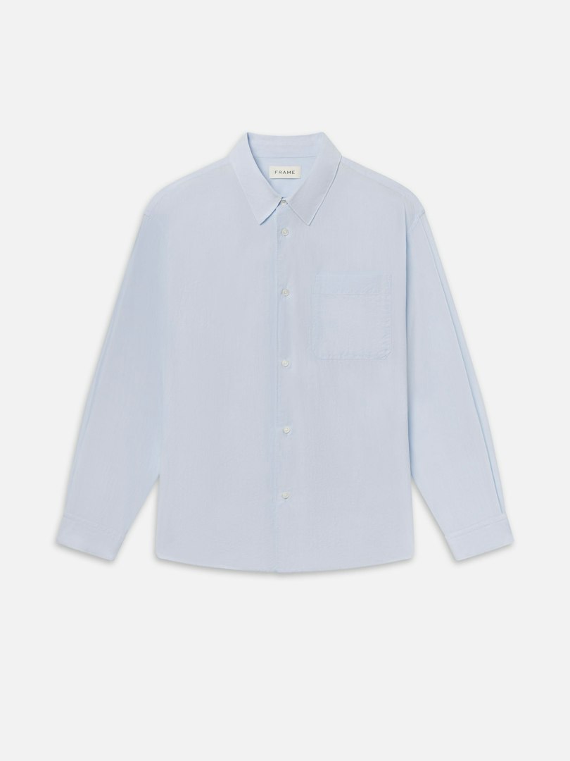 FRAME Men's Light Cotton Shirt Summer Blue Size Small