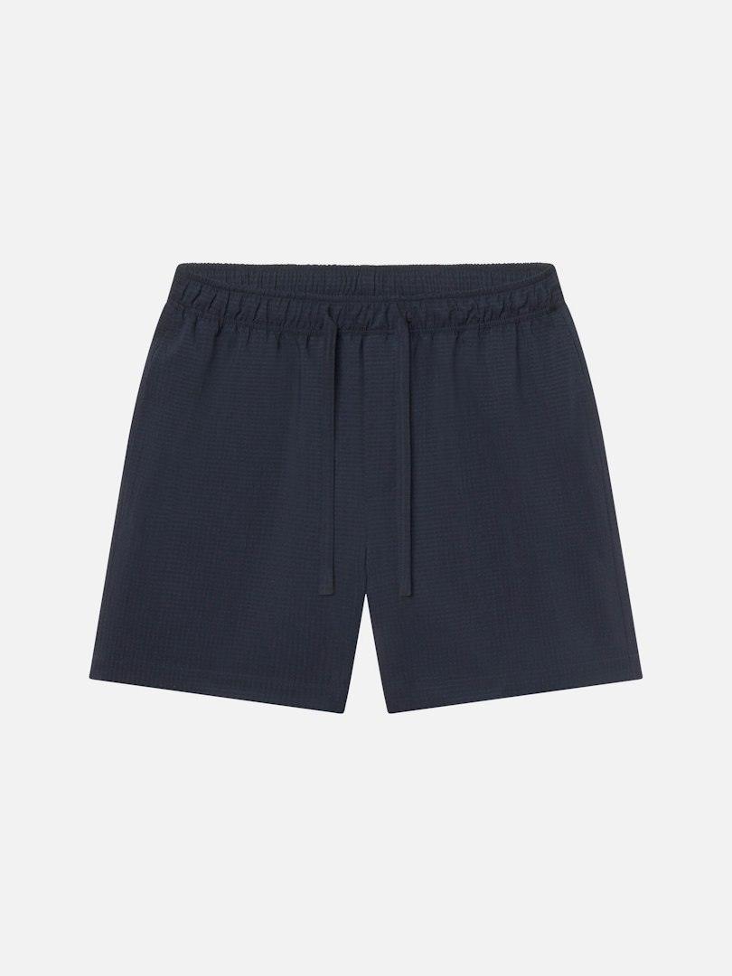 FRAME Men's Seersucker Shorts Navy Size Medium