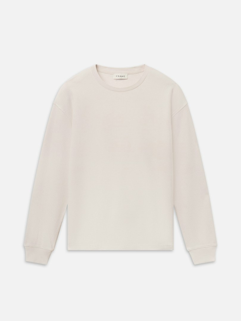 FRAME Men's Long Sleeve Waffle T-Shirt Cotton Size Small