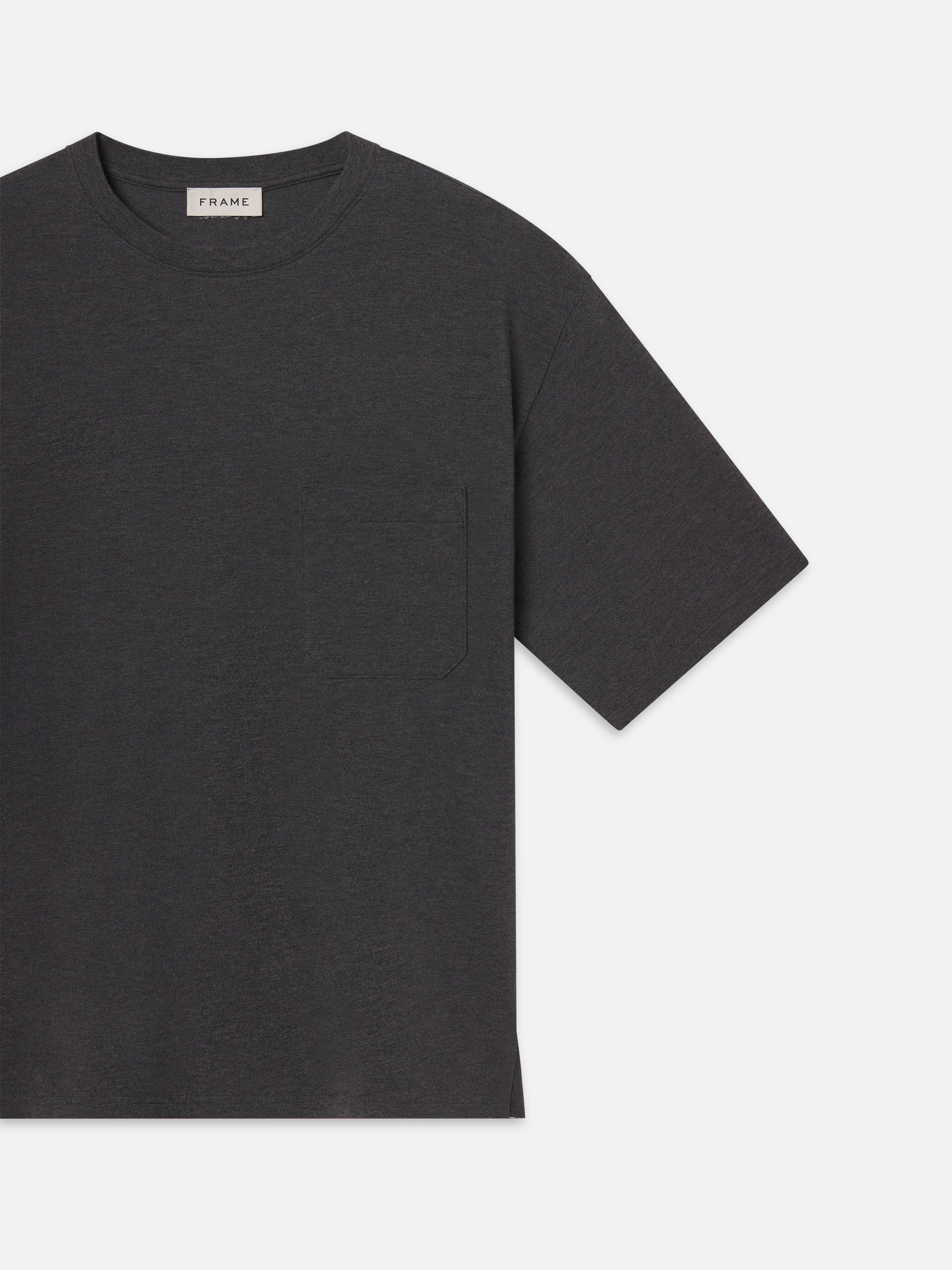 Tシャツ・カットソー GROVE 25hs PIA COLLAR PIQUE SHIRT PIQUE RELAXED TEE GREY MELANGE – FRAME