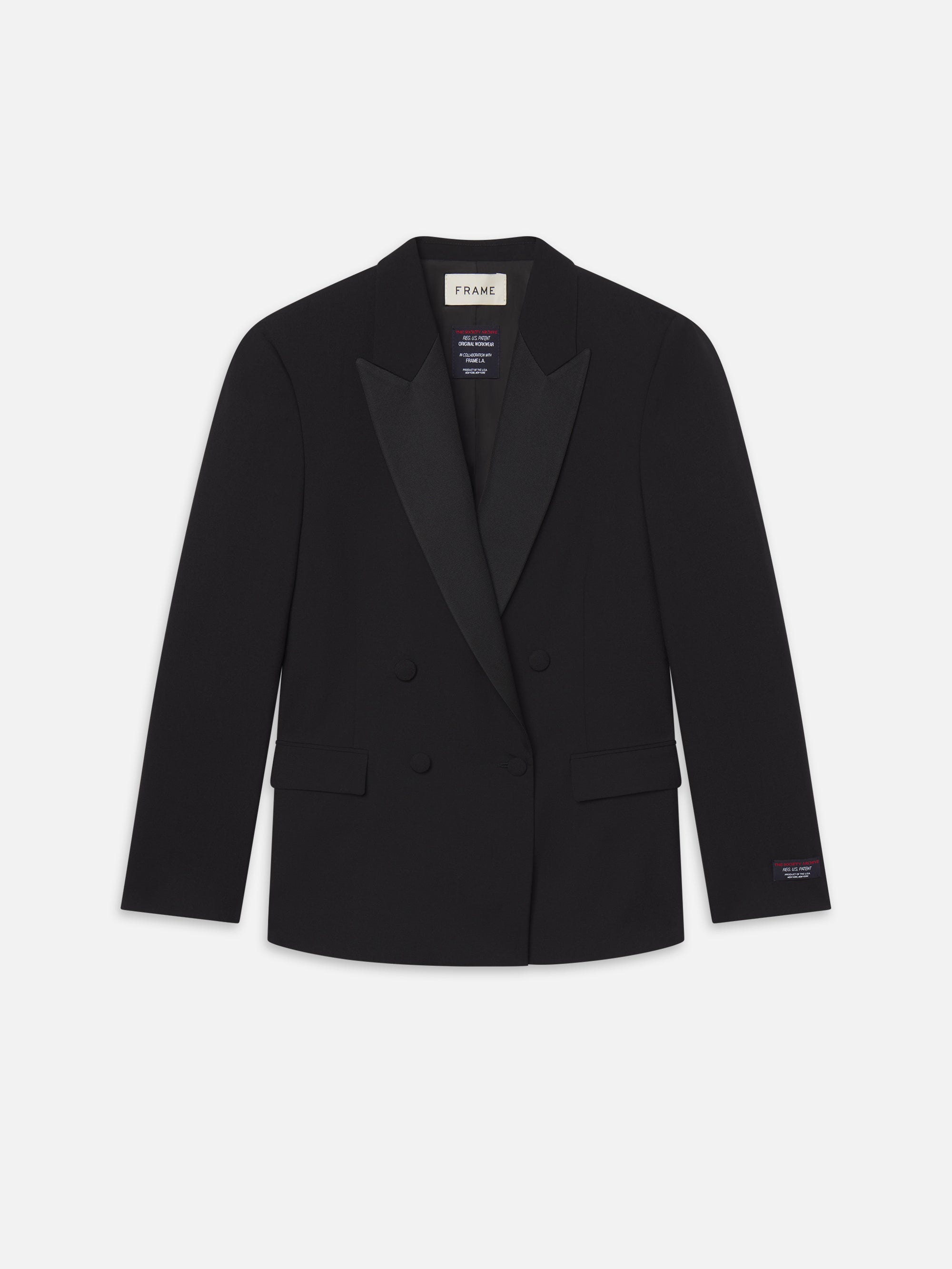 Frame The Society Archive Tuxedo Jacket In Black