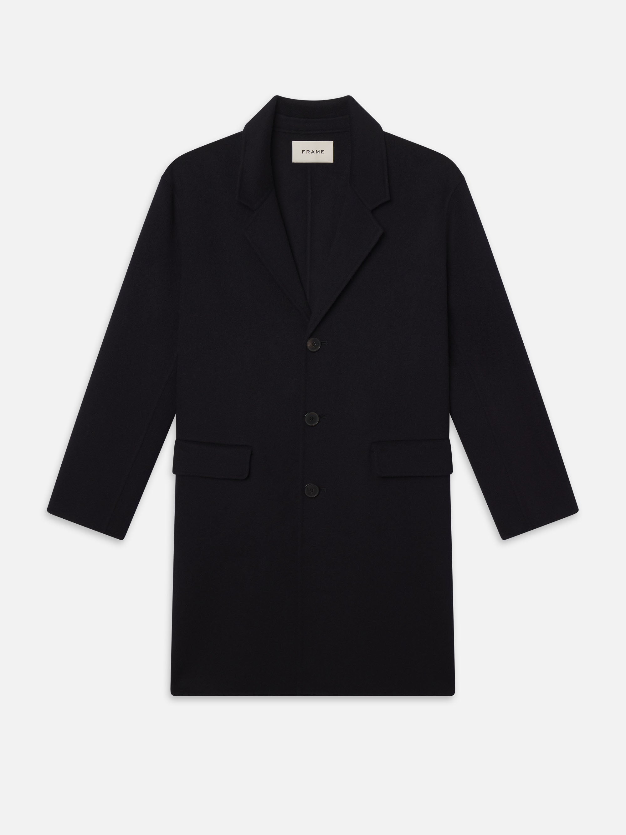 DOUBLE FACE WOOL OVERCOAT DARK NAVY – FRAME