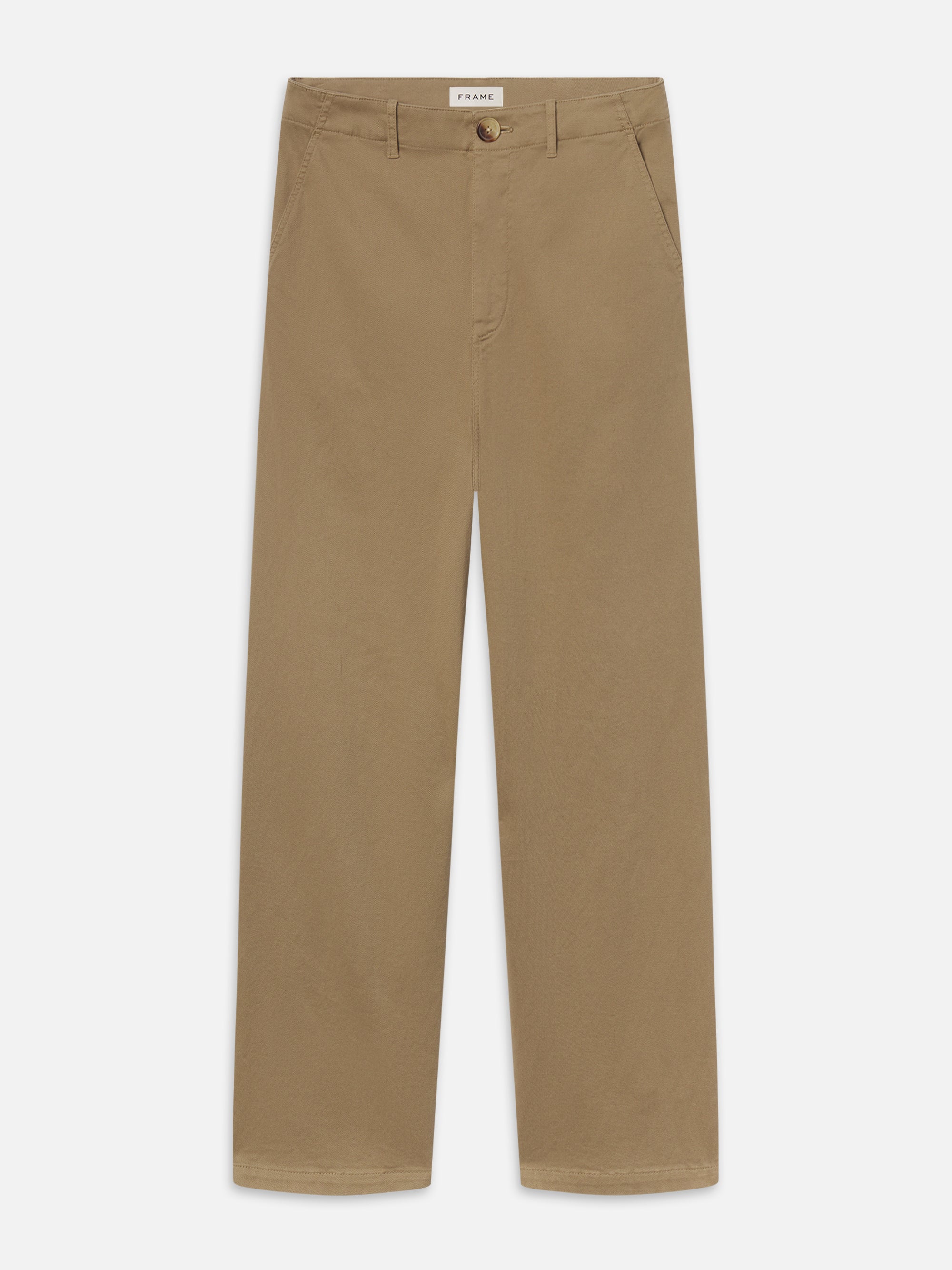 Frame Cotton Chino Pants In Brown