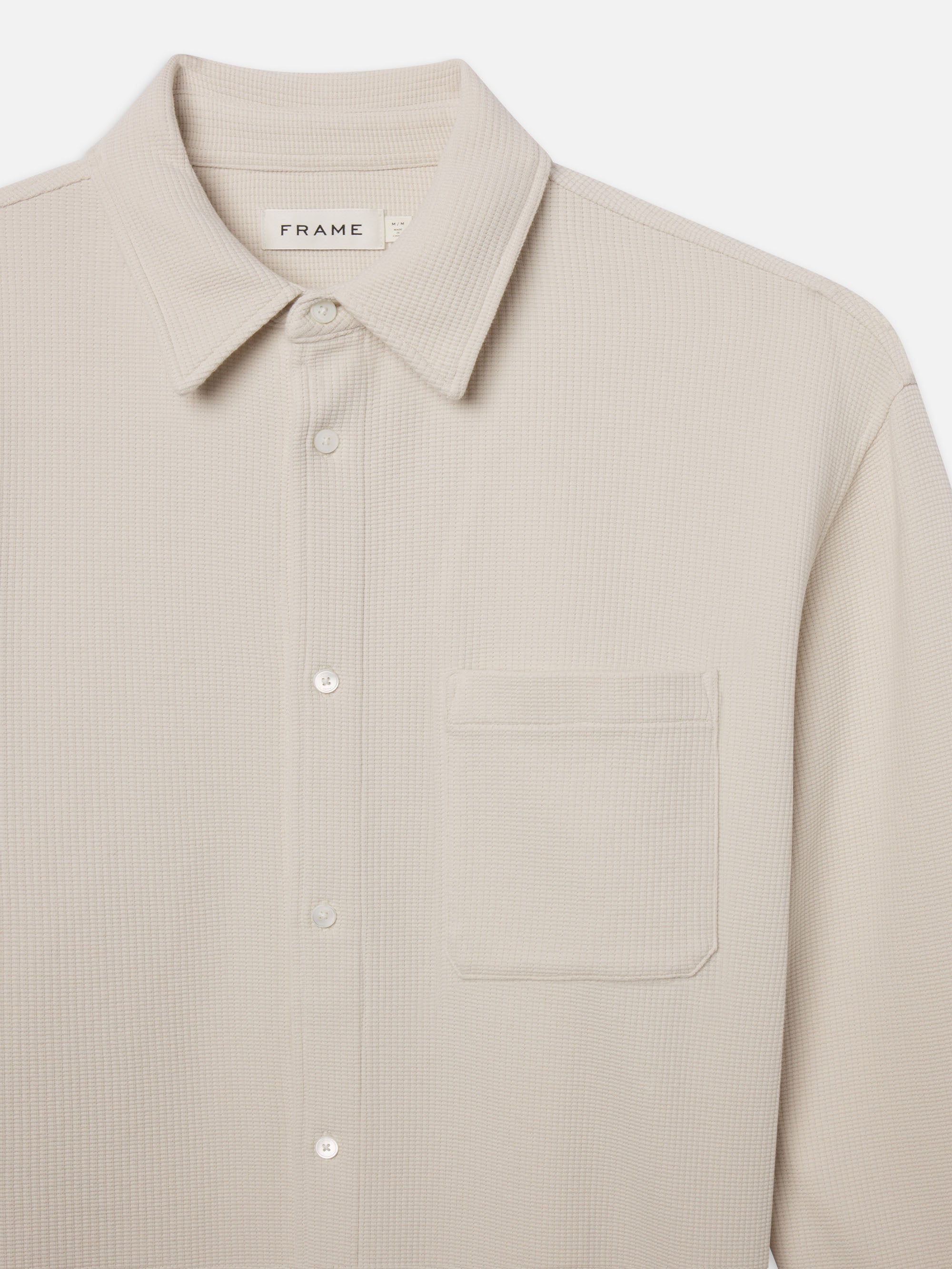 さらに100円引き◆MMLG◆87 WAFFLE SWEAT WAFFLE TEXTURED SHIRT WARM WHITE – FRAME