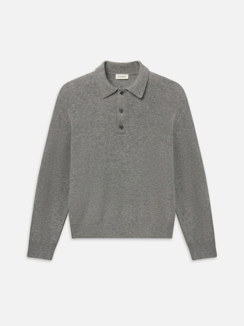 FRAME Men's Boiled Wool Polo Sweater Size Small