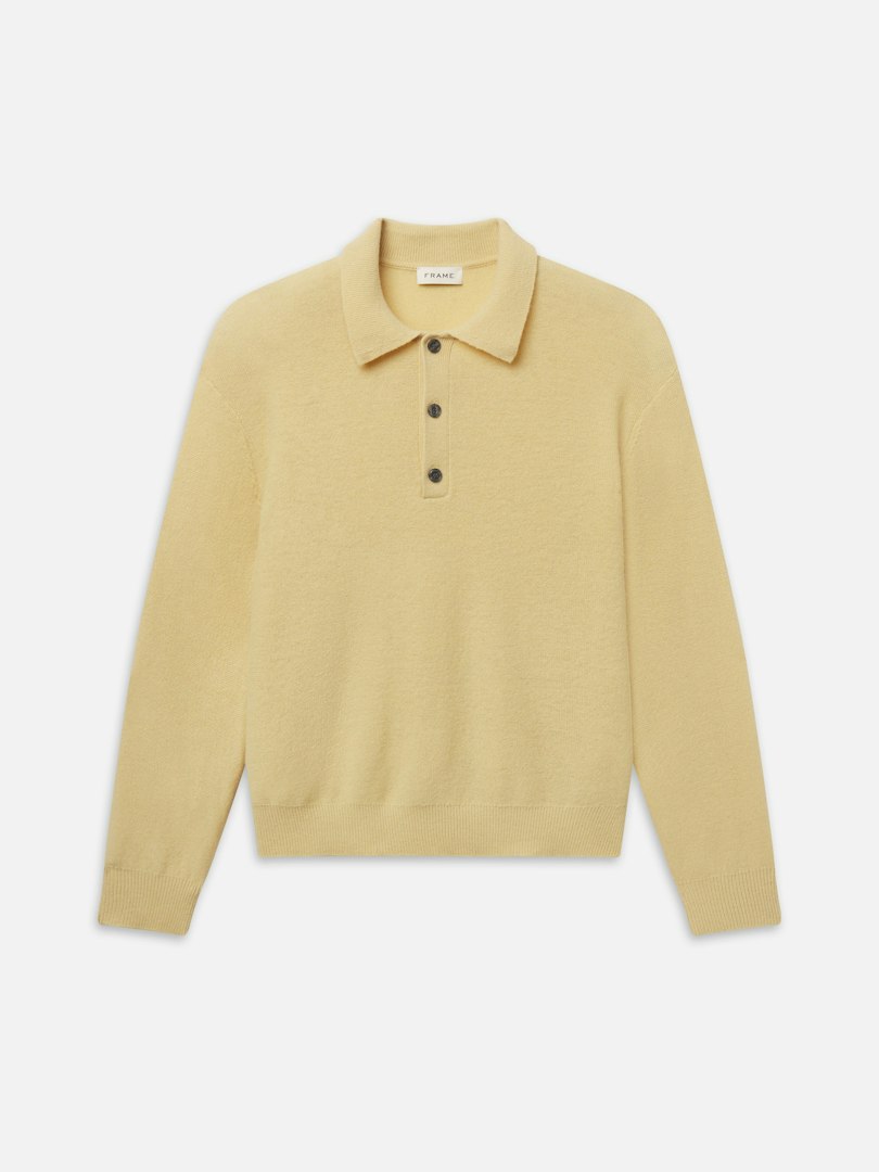 FRAME Men's Boiled Wool Polo Sweater Size Large