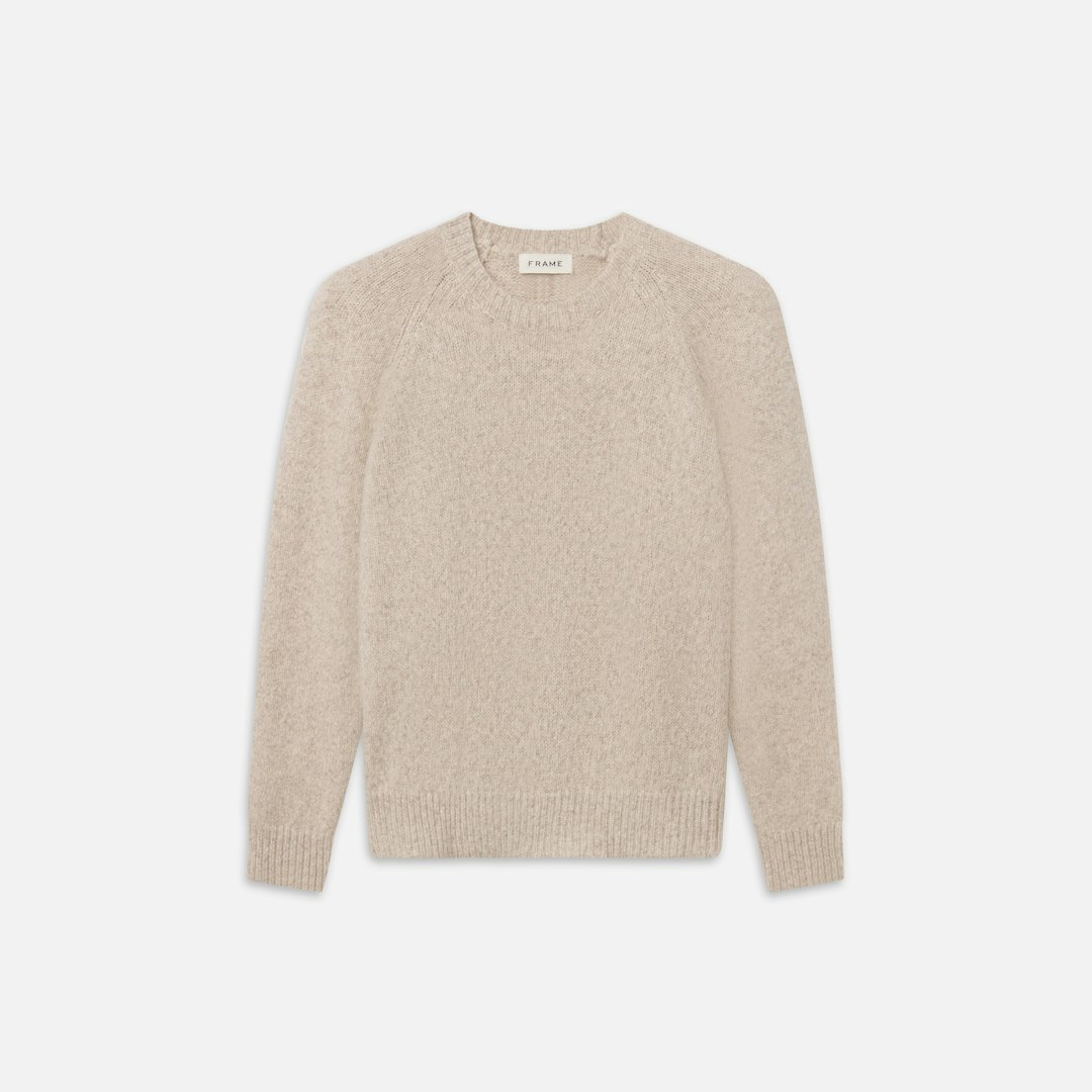 FRAME Men's Alpaca Blend Sweater Heather Beige Size Medium
