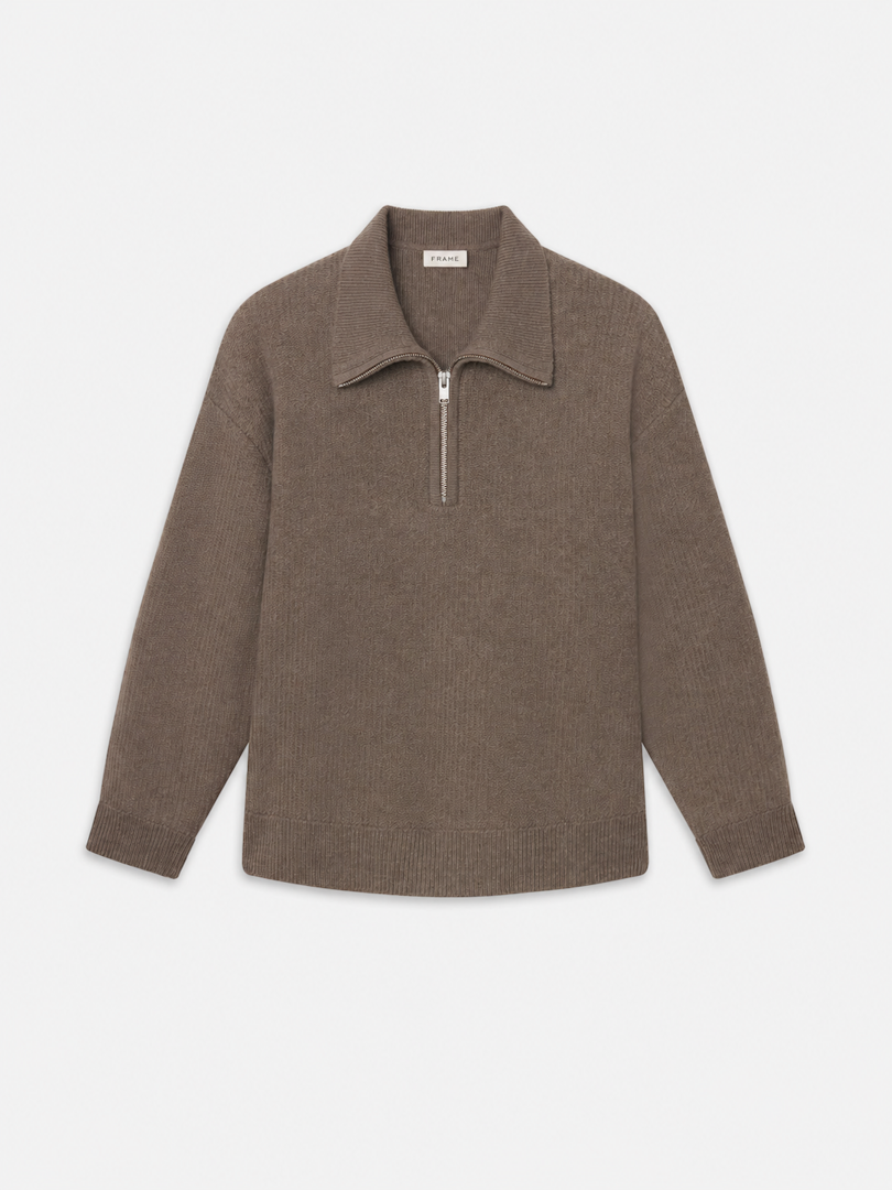 FRAME Men's Retro Polo Sweater Soft Taupe Wool Size Small