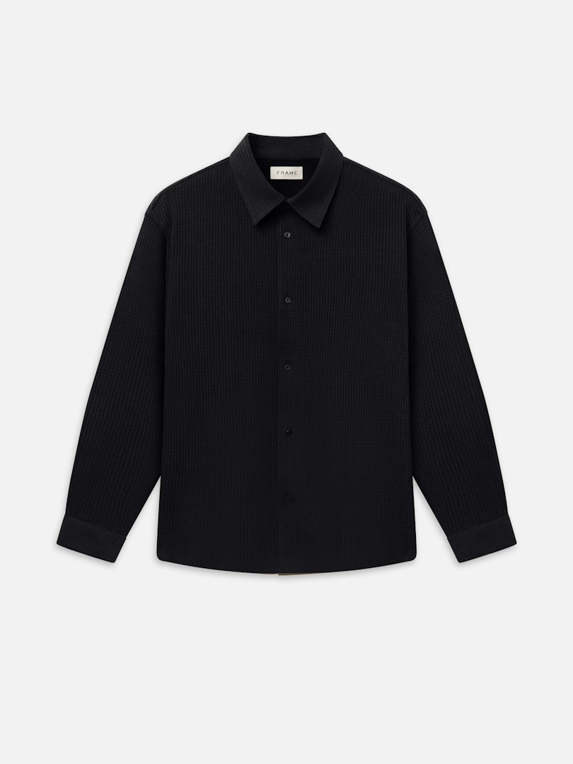 FRAME Men's Textured Shirt Dark Navy Size XXL