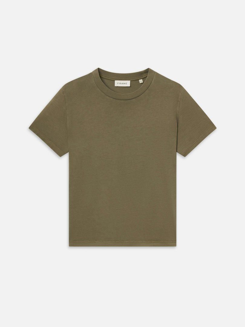 FRAME Men's Light Cotton T-Shirt - Antique Green Size Small