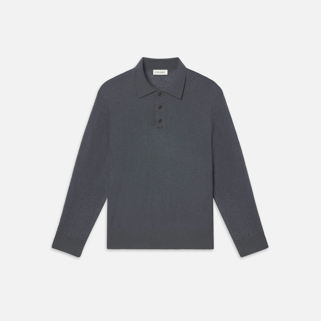 FRAME Men's Long Sleeve Polo Sweater Cashmere Size Small