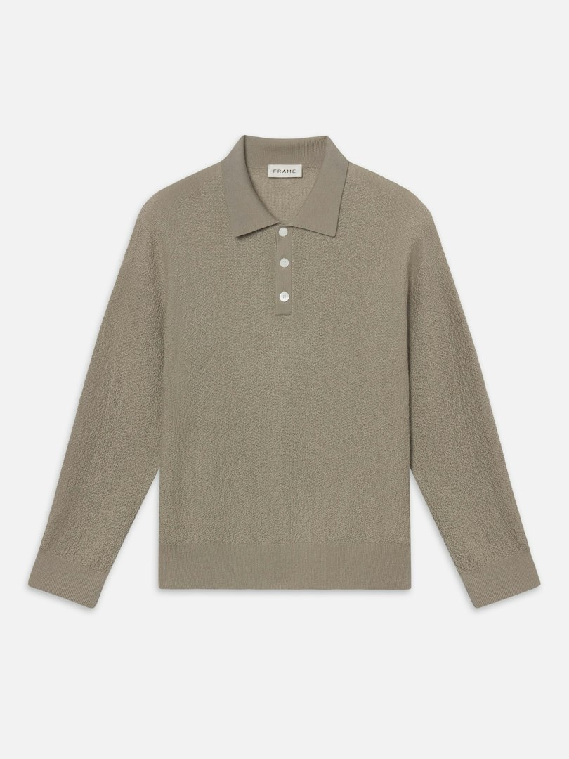 FRAME Women's Long Sleeve Polo Sweater Cashmere Size Medium