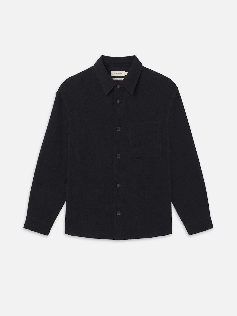 FRAME Women's Open Weave Shirt Dark Navy Cotton Size XS