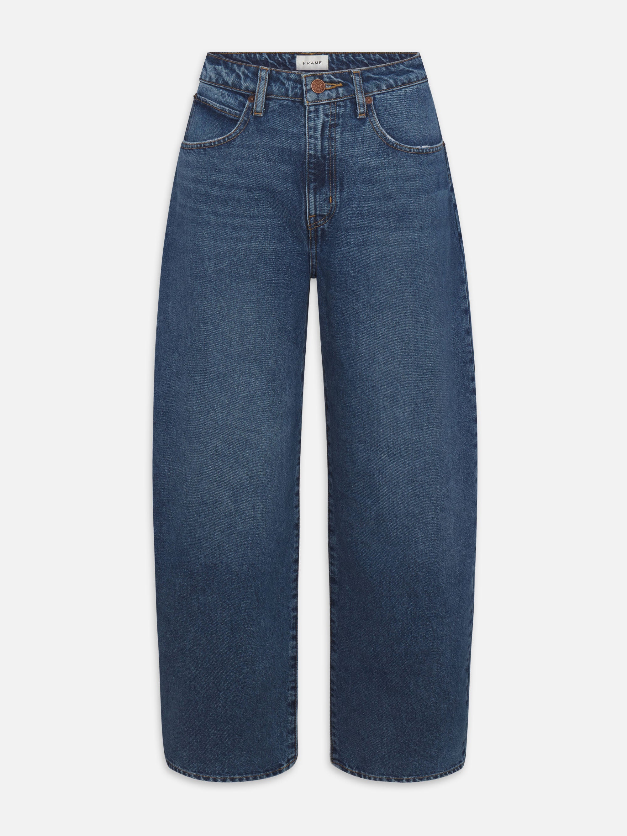 Frame Long Barrel Jeans In Blue