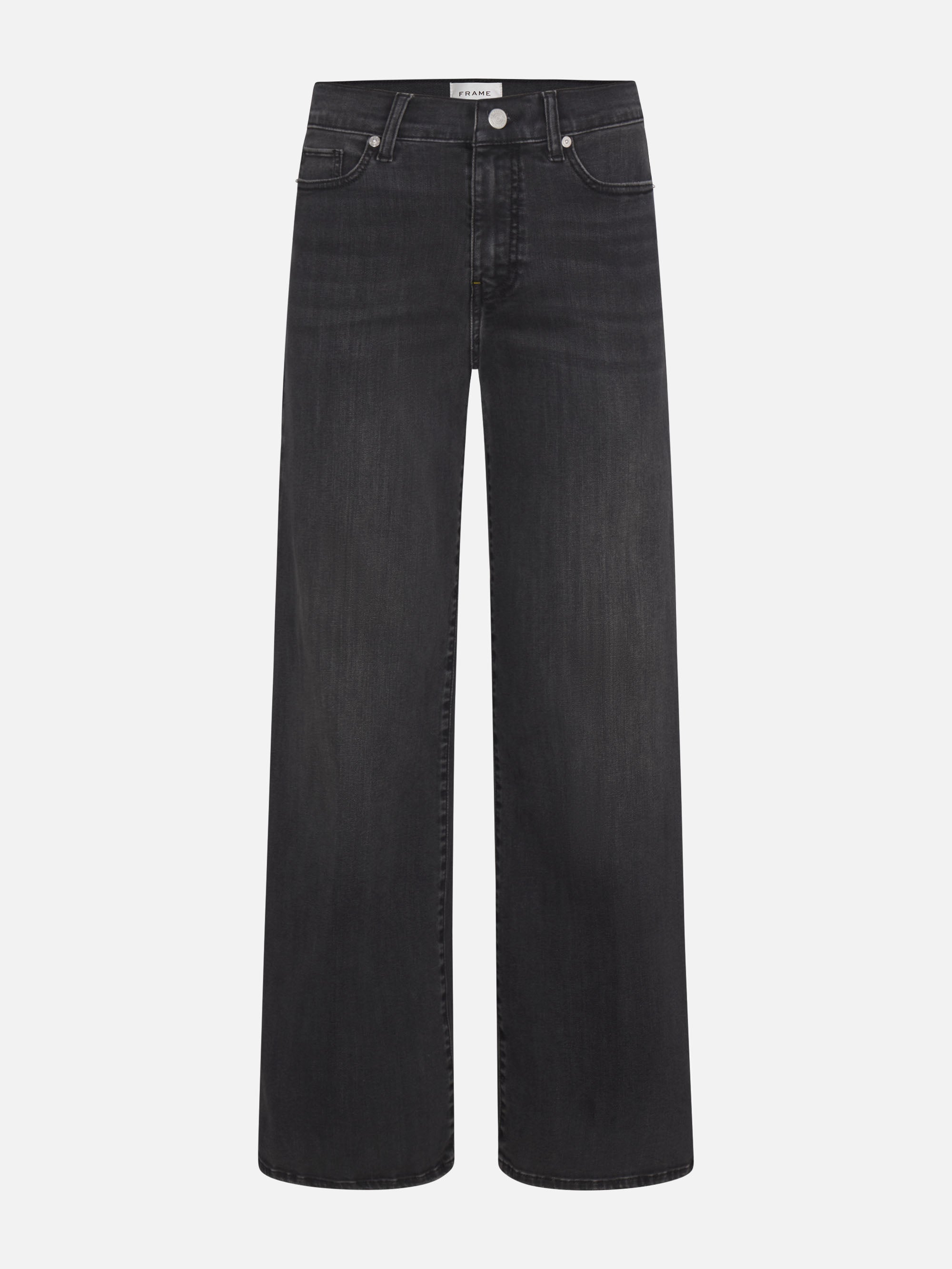 Frame The Mellow High Rise Ankle Jeans In Starship In Black