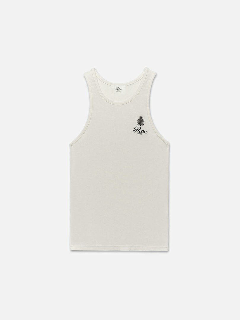 FRAME Ritz Women's Rib Tank Top Leather Size Large