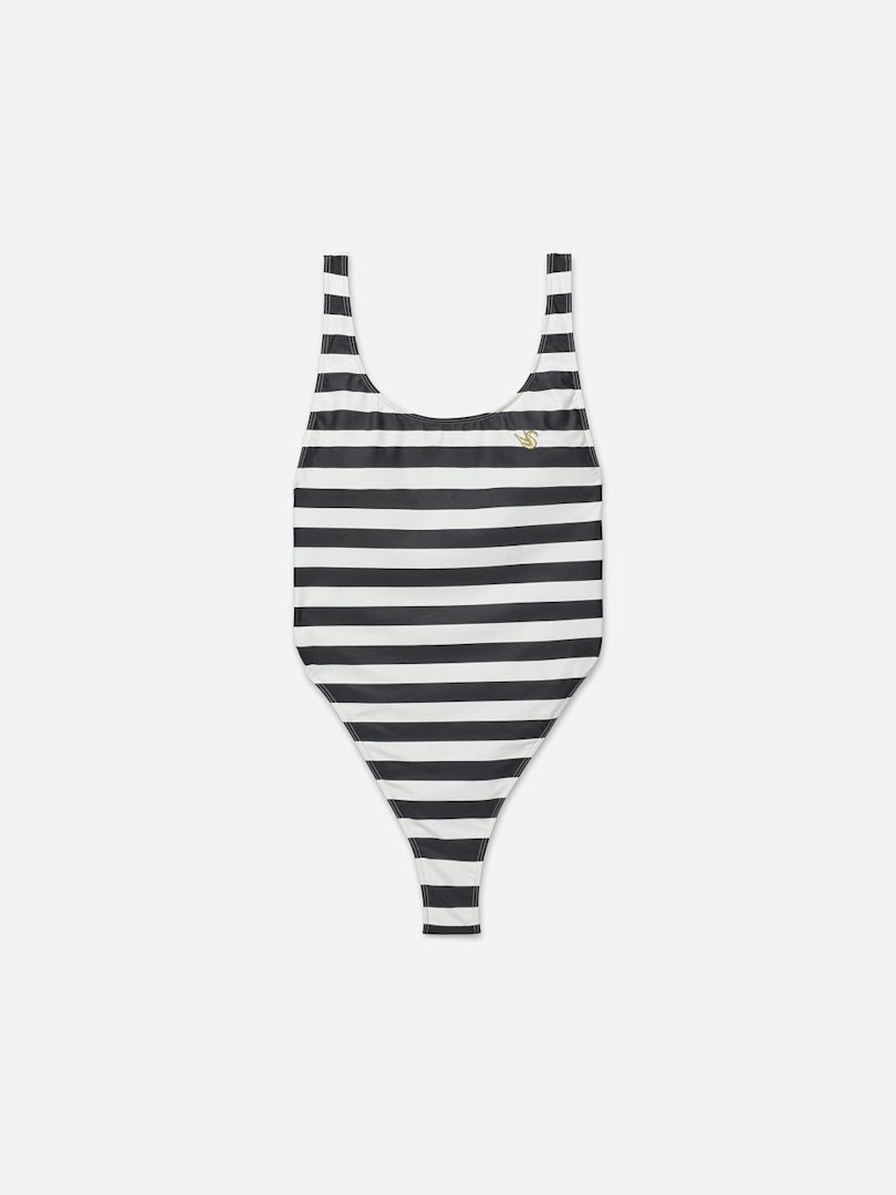FRAME Ritz Women's Stripe Swimsuit White Multi Size Large
