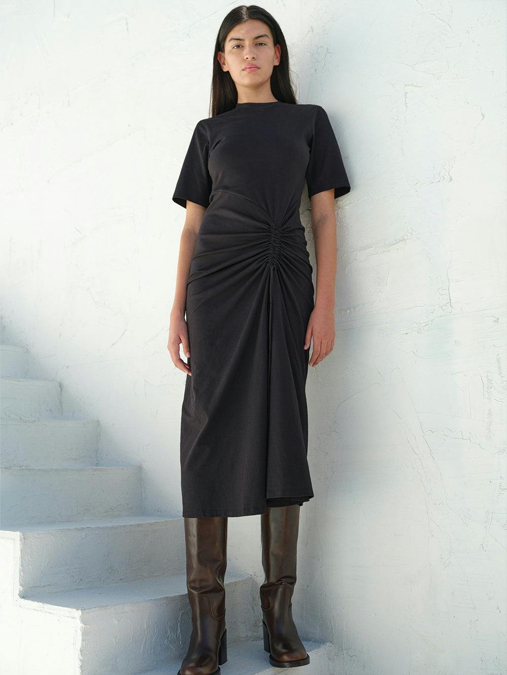 Frame + Sequin Knit Dress in Noir