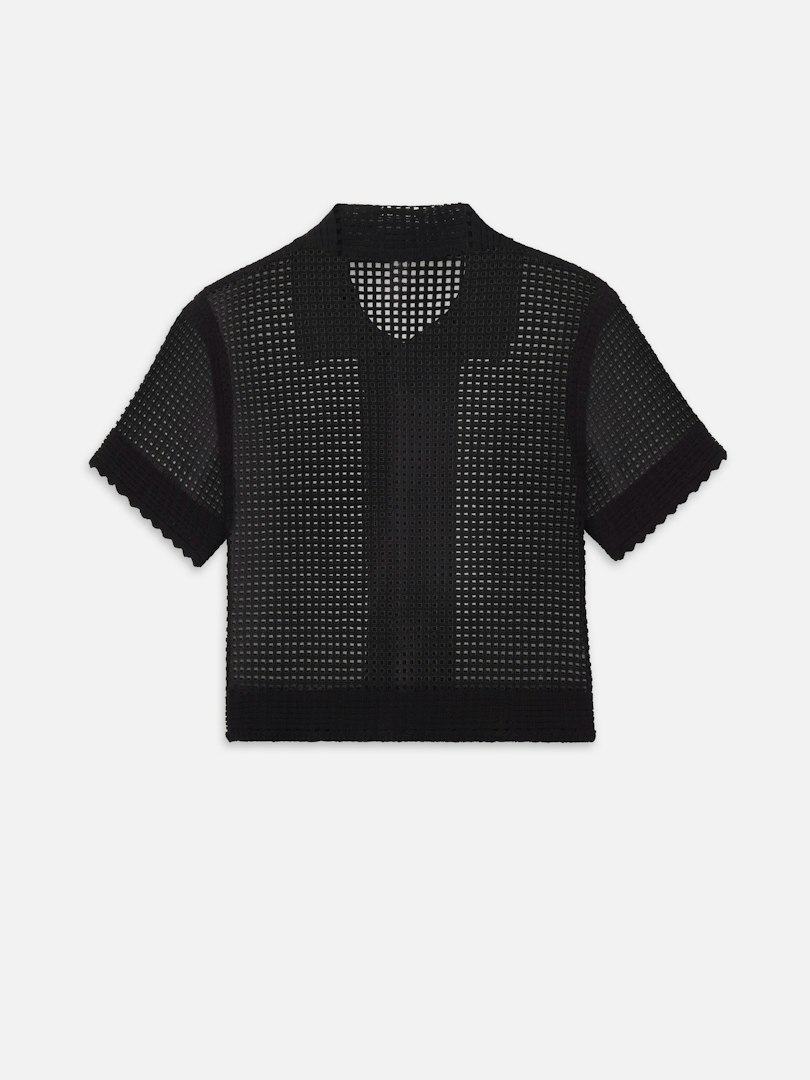 FRAME Women's The Crochet Top Black Size Medium