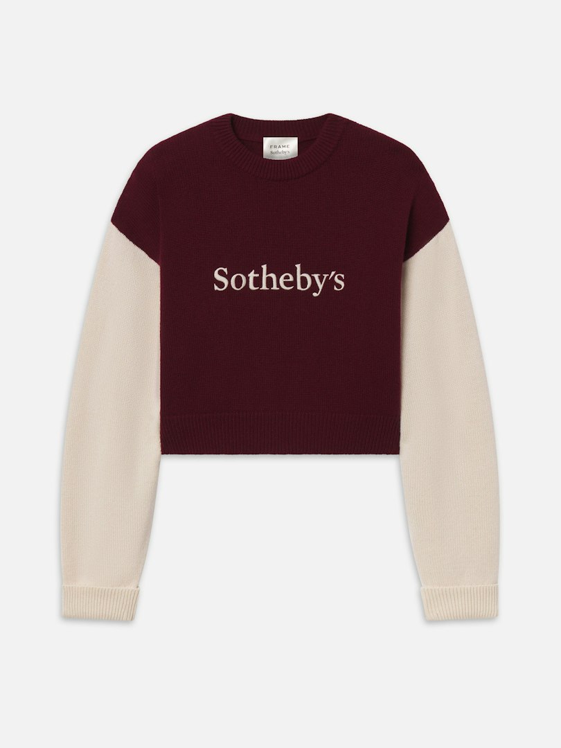 FRAME Sotheby's Women's Cashmere Sweater Burgundy Multi Size Large