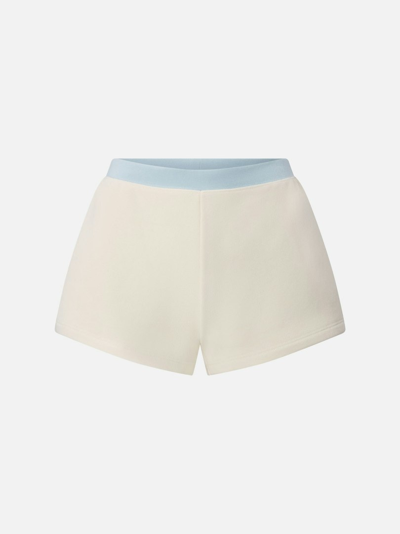 FRAME Women's The Monte Carlo Sweatshort Cream Cotton Size Medium
