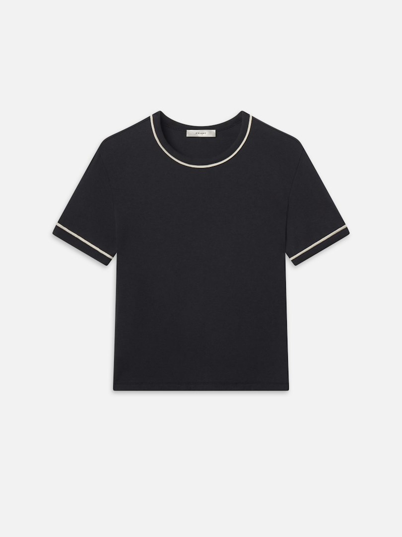 FRAME Women's The Ringer Baby T-Shirt Cotton Size Medium