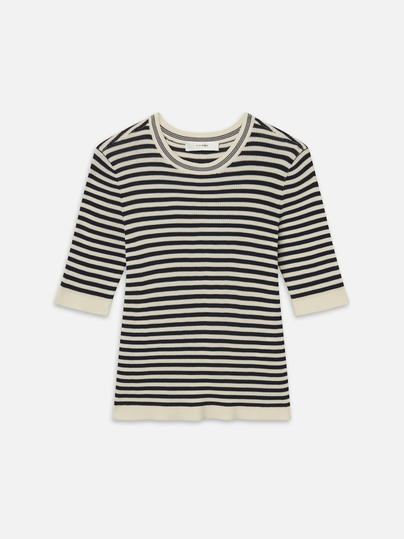 FRAME Women's The Cruise Sweater Cream Multi Size Medium
