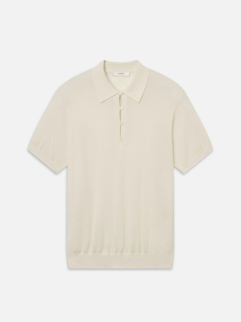 FRAME Women's The Cashmere Polo Cream Size Medium