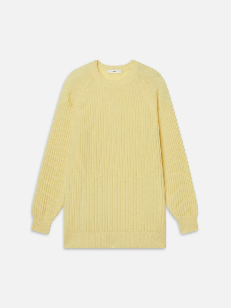 FRAME Women's The Cashmere Sunbeam Sweater Canary Size Large
