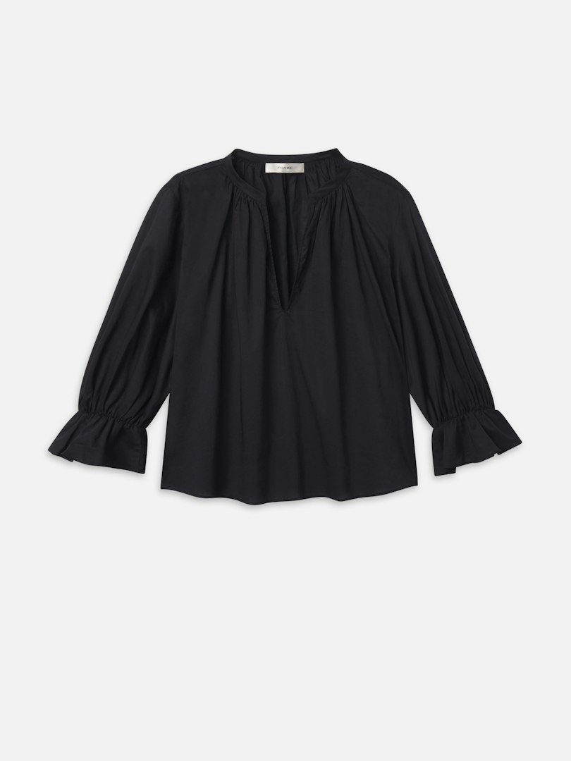 FRAME Women's The Poet Blouse Top Cotton Size XL