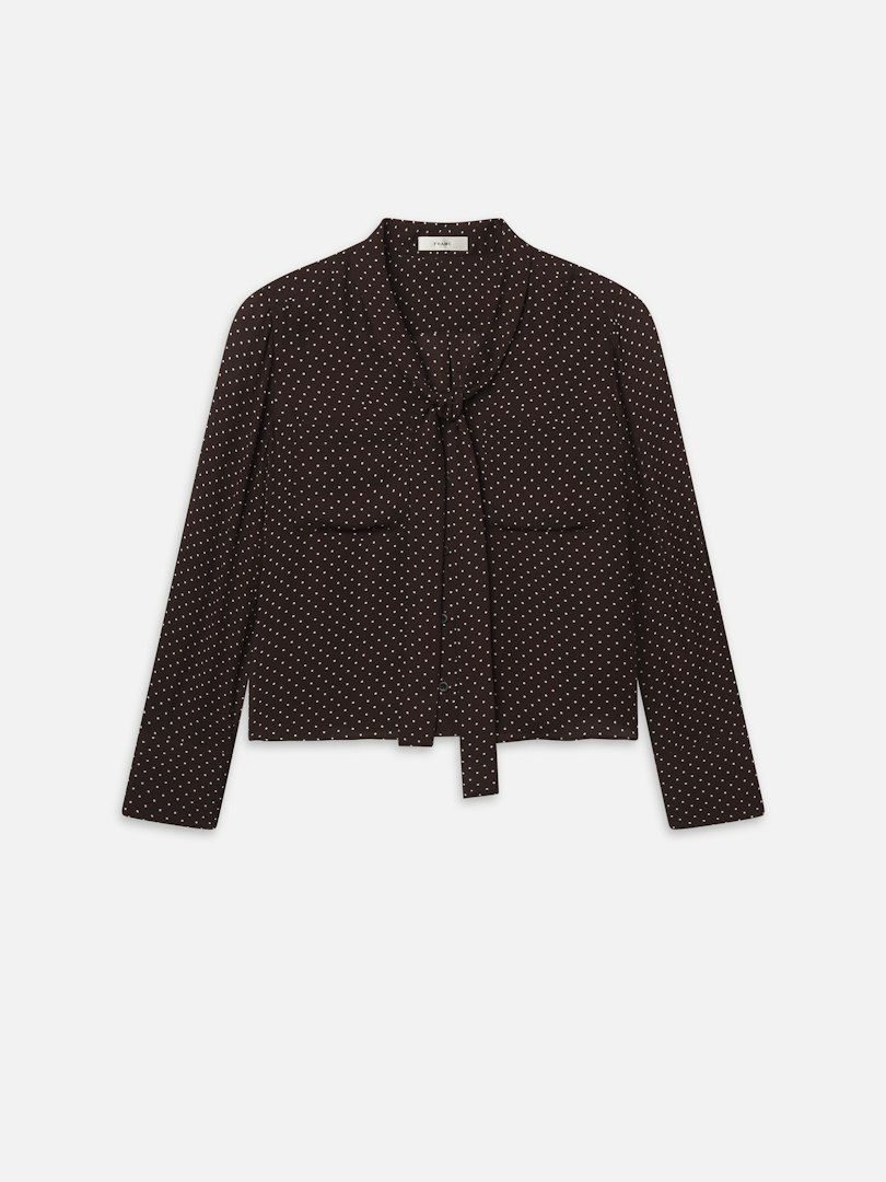 FRAME Women's The Modern Tie Blouse Top Size Small