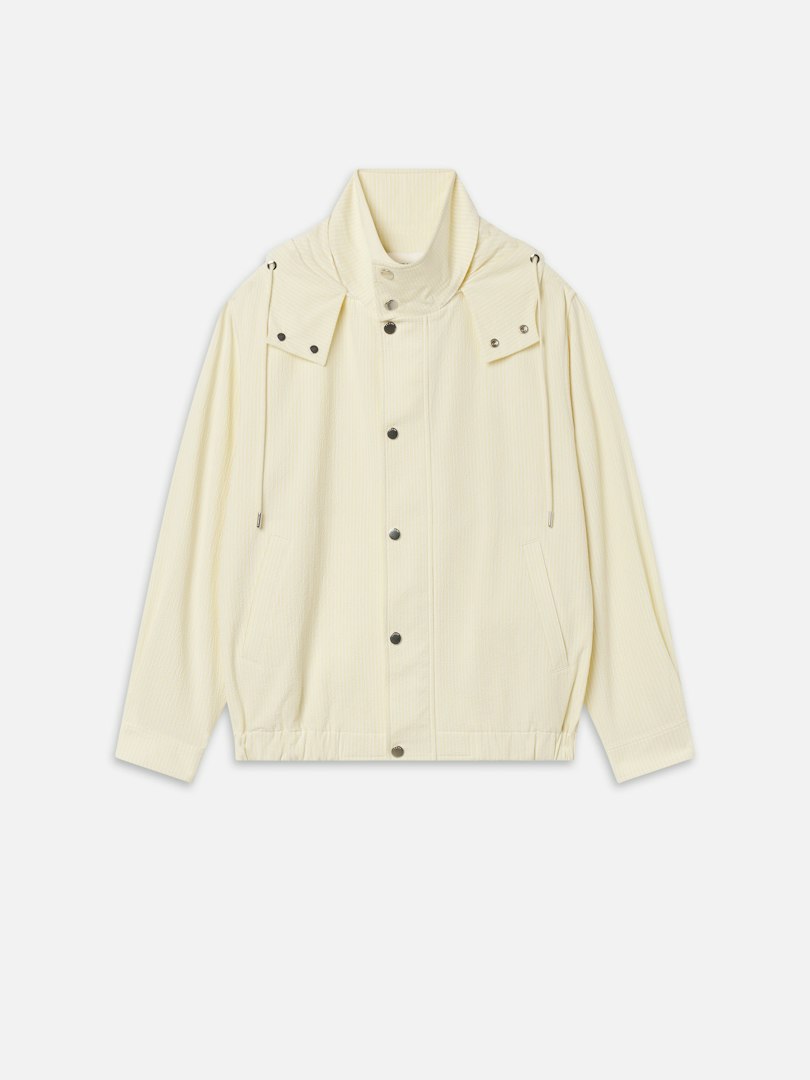 FRAME Women's The Seersucker Track Jacket Lemon Size Medium