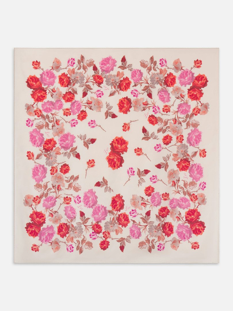 FRAME Women's The Lucky Silk Scarf Light Pink Multi