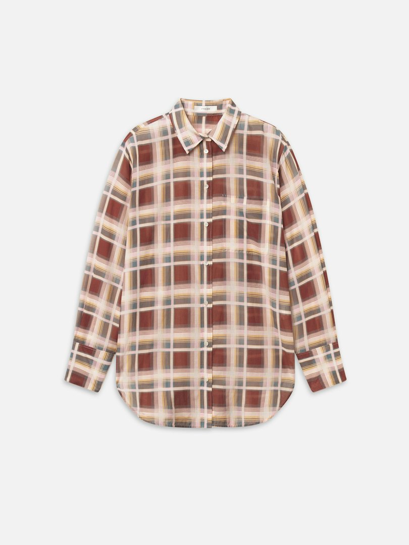FRAME Women's The Plaid Boy Shirt Size Small