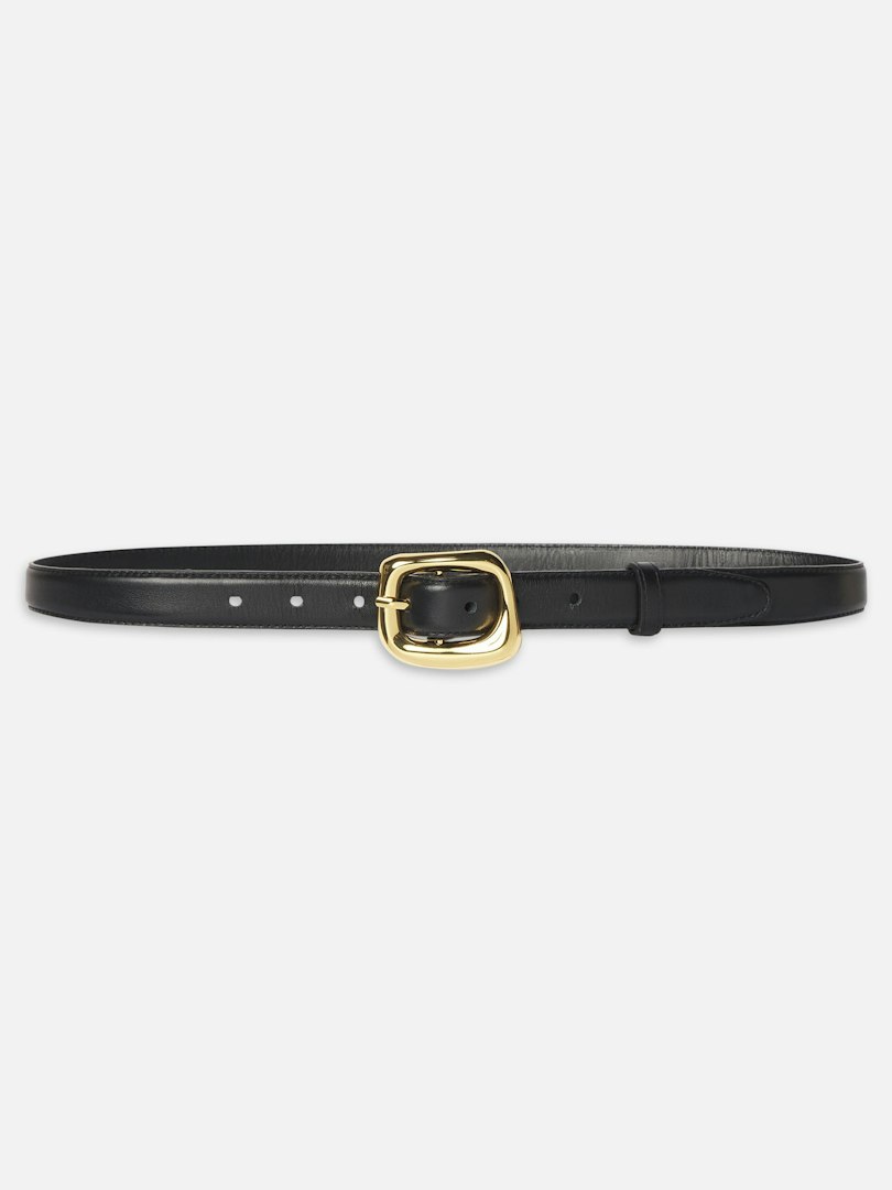 FRAME Women's The Organic Buckle Belt Black 100% Leather Size Small