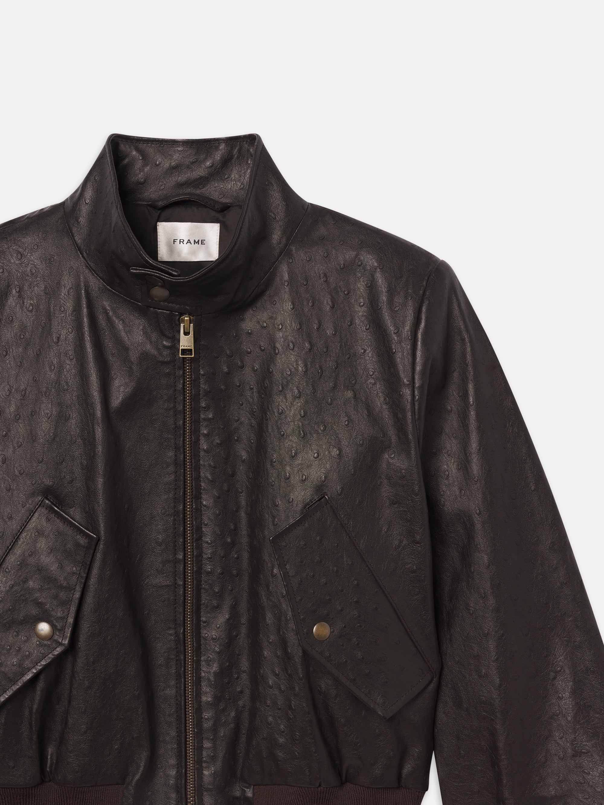THE LEATHER HARRINGTON JACKET COFFEE – FRAME