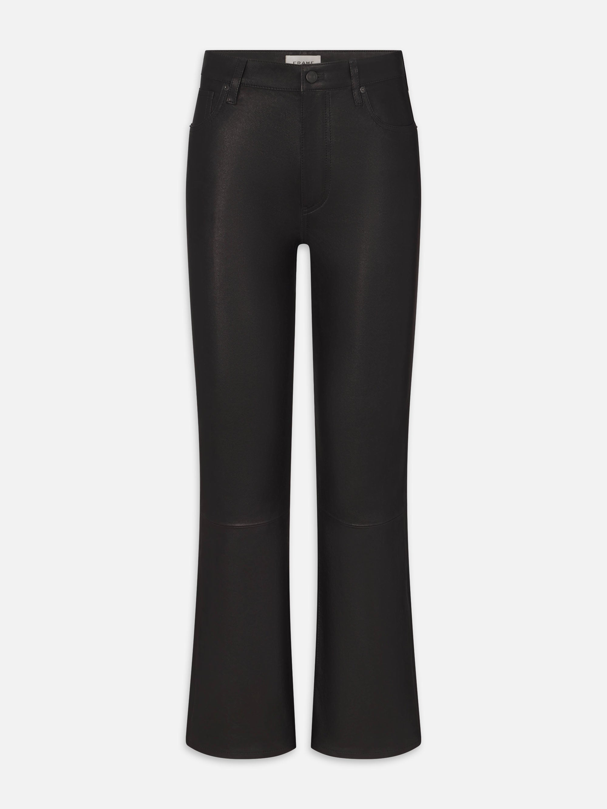 Frame The Leather Reboot Crop Pants In Black