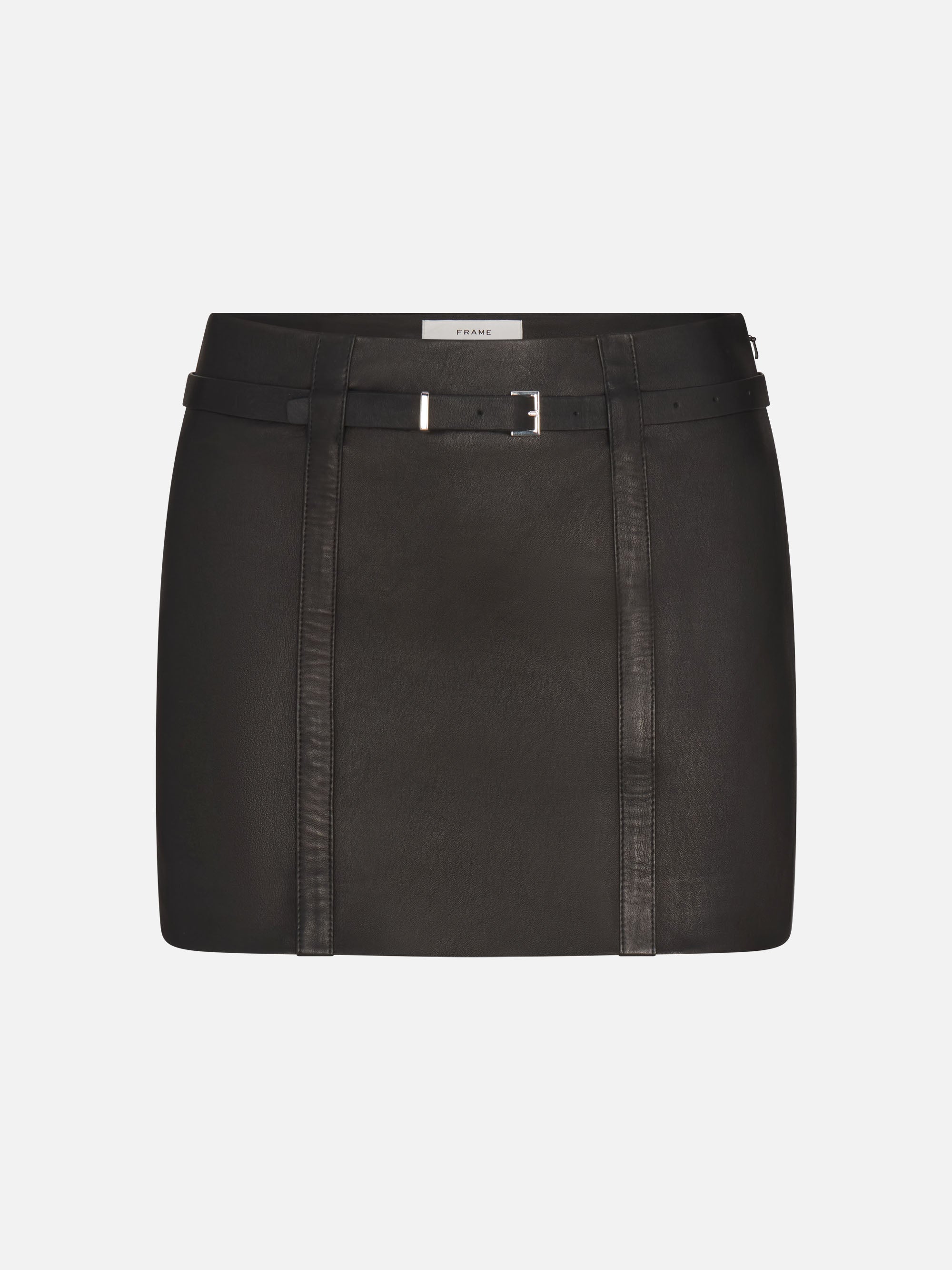 THE LEATHER BELTED MINI SKIRT BLACK – FRAME