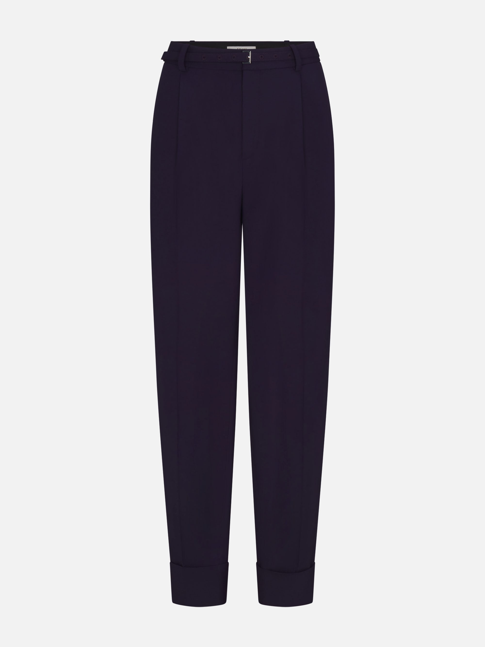 Frame The Cuffed Pleated Trouser Pants In Black