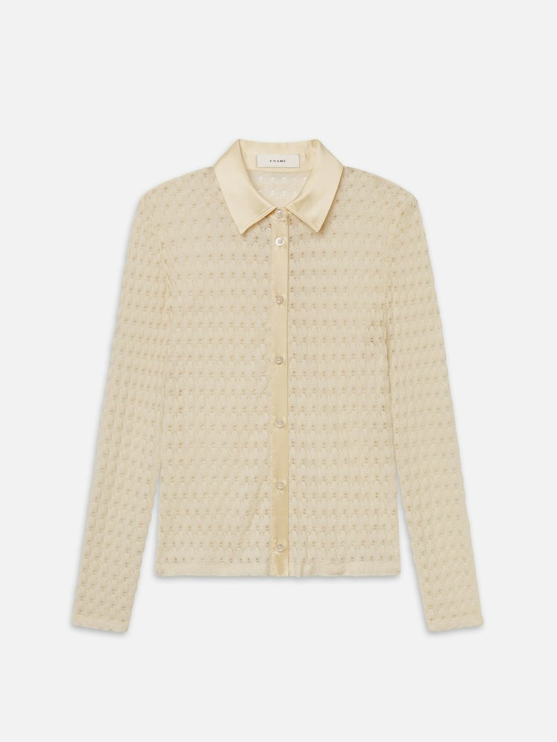 FRAME Women's The Bubble Stitch Shirt Size Small
