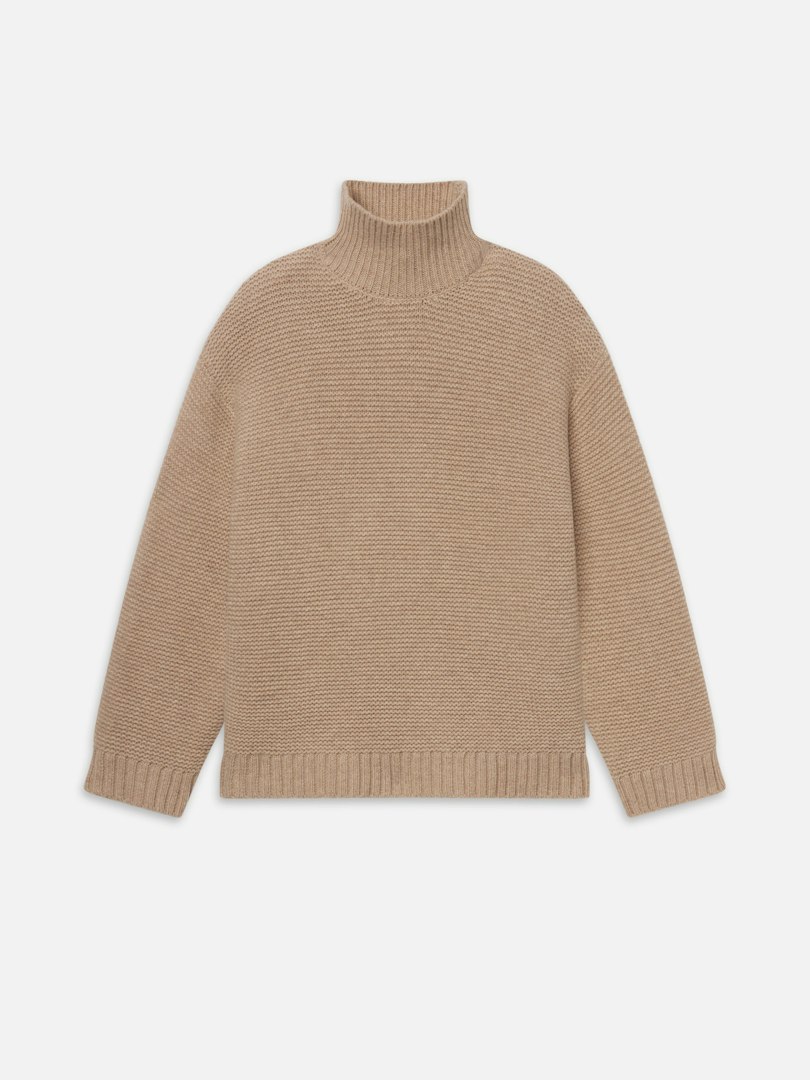 FRAME Women's The Links Turtleneck Sweater Oatmeal Wool Size Small