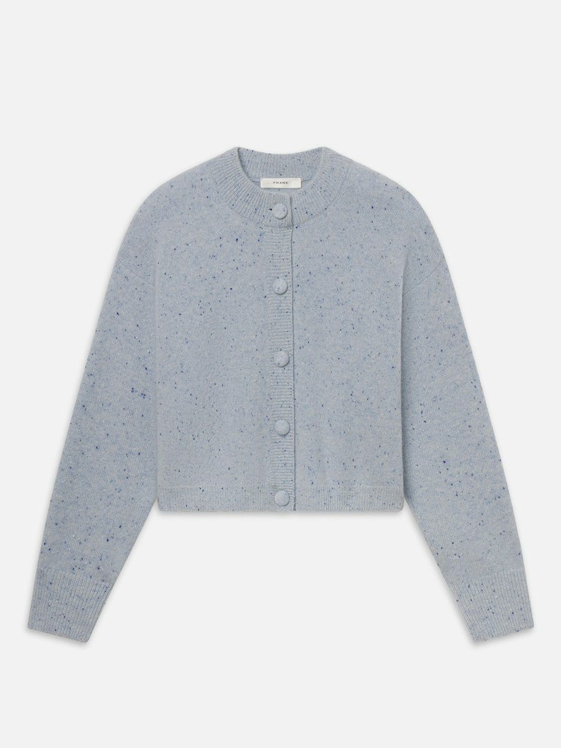 FRAME Women's The Lightweight Fleck Cardi Light Blue Size Medium