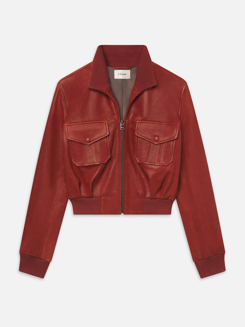 FRAME Women's The Leather Ace Jacket Size Large