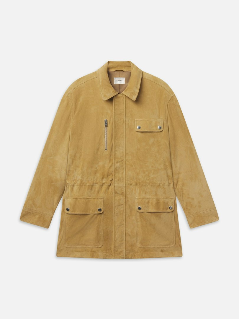 FRAME Women's The Suede Safari Jacket Leather Size Large