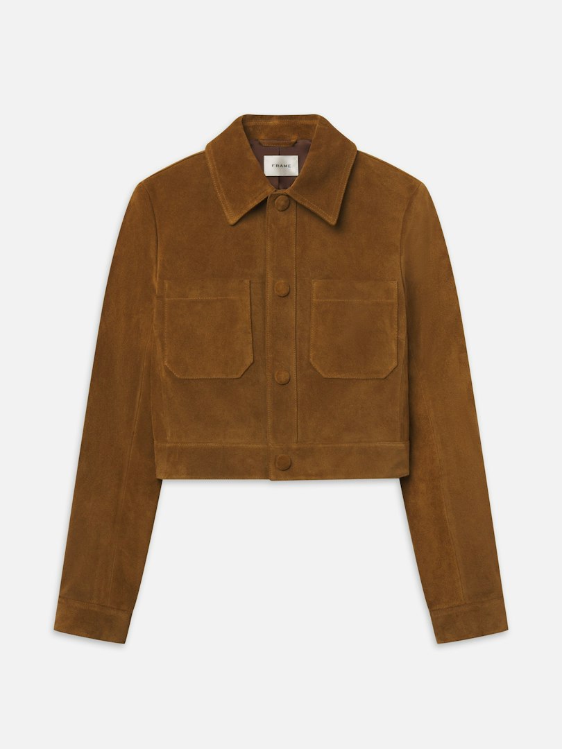 FRAME Women's The Suede Small Jacket Leather Size Medium