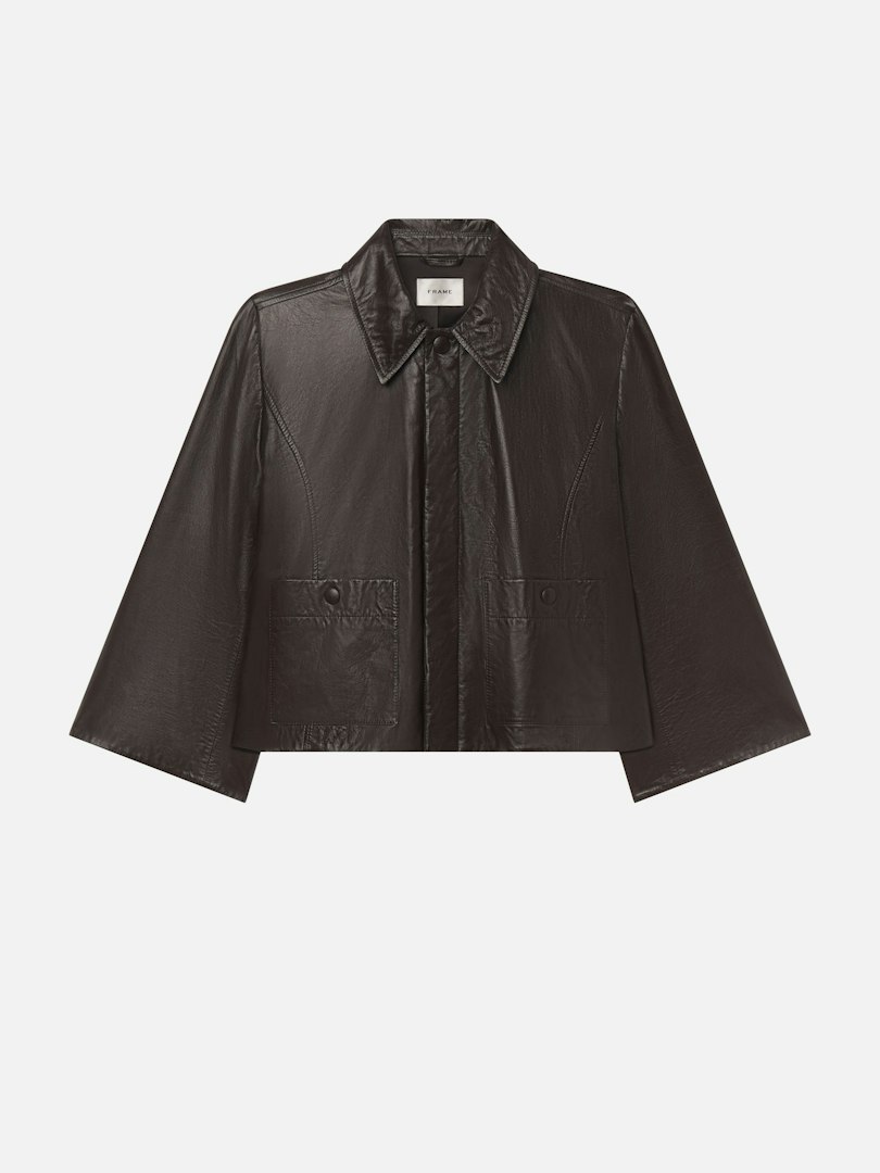 FRAME Women's The Paper Leather Swing Jacket Size XS