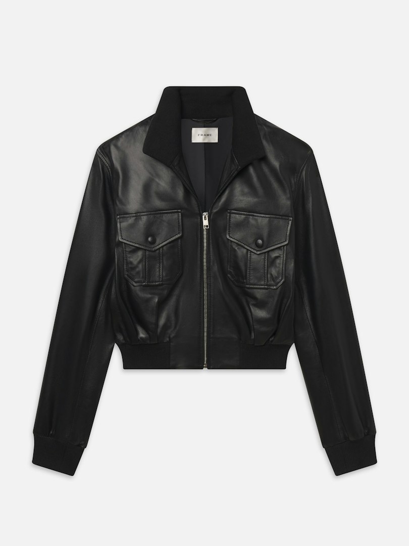 FRAME Women's The Leather Ace Jacket Size XS
