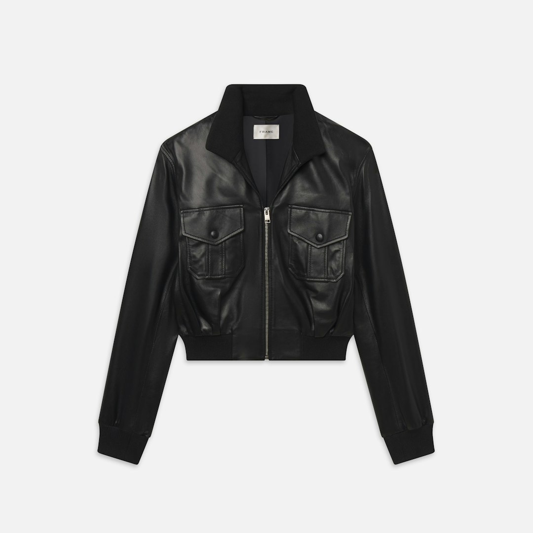 FRAME Women's The Leather Ace Jacket Size XS