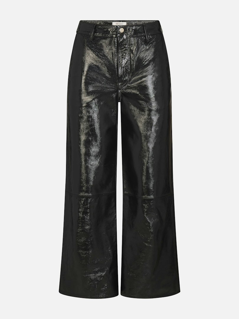 FRAME Women's The Patent Leather Swing Trouser Pants Size 28