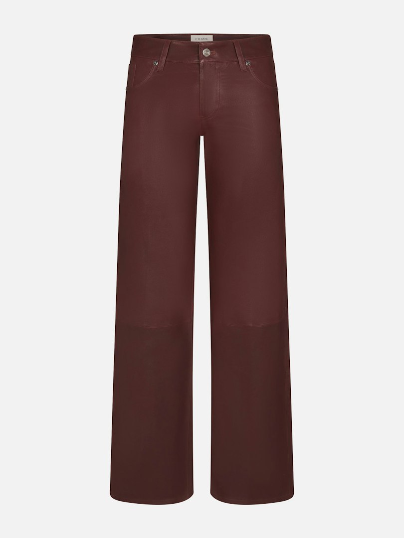 FRAME Women's Le Slim Palazzo Leather Pants Size 25